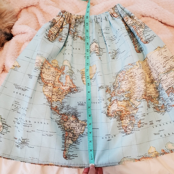 World Map A-Line Skirt Size ~XS - Picture 8 of 9